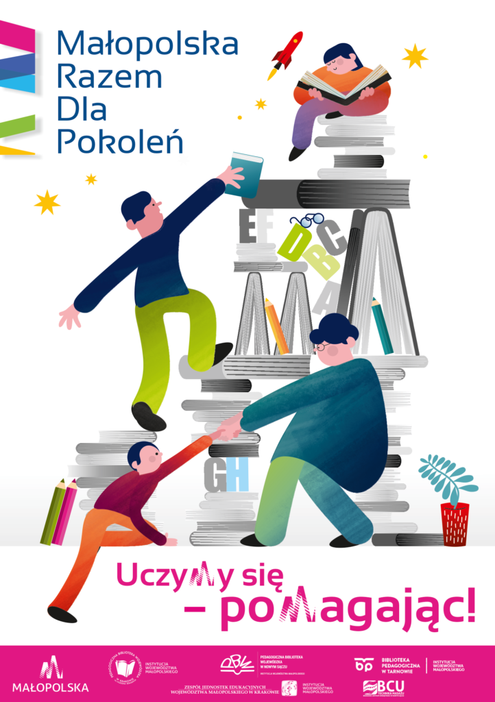 Plakat: „Uczymy się – pomagając!”